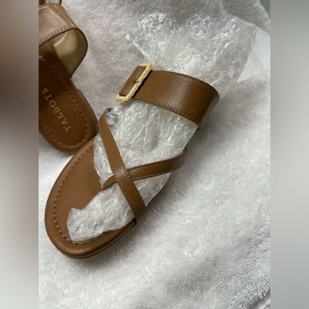 Talbots’s GIA Saddle Tan Nappa Leather Thong Sandal,, size 8med - Picture 4 of 6